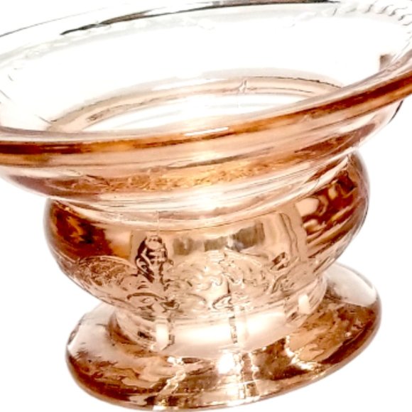 Pink Candlestick Holders Depression Glass, Madrid by Federal Glass, Etched 1932 - Picture 9 of 9